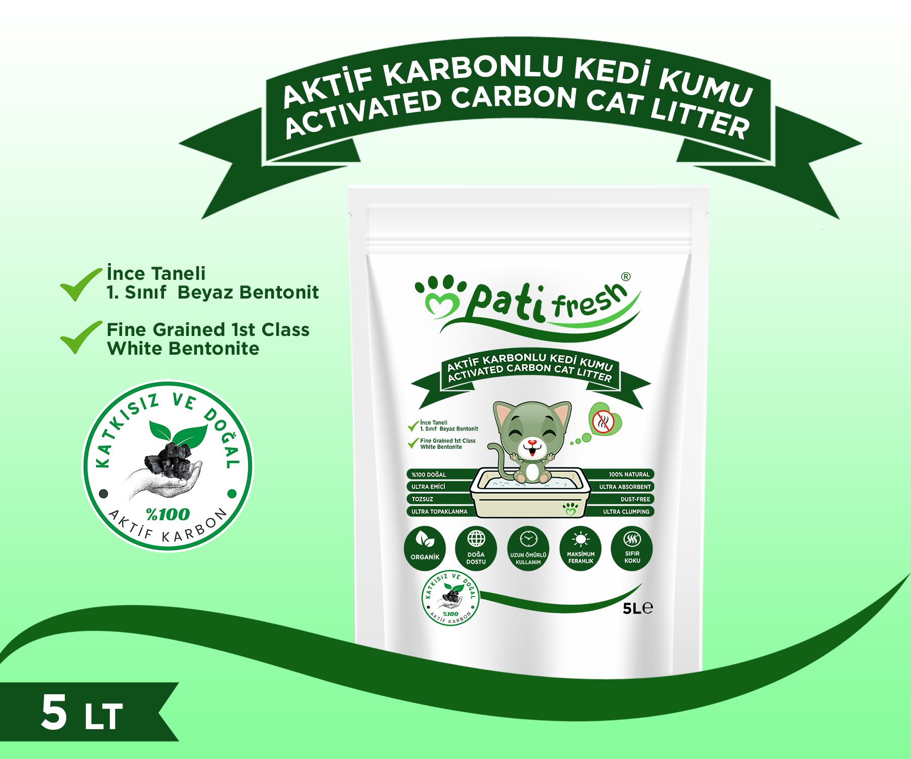 Patifresh Doğal Kedi Kumu 5 Litre